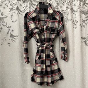 Zara Black and Red Plaid Dress